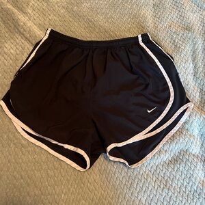 Nike Women's Black and White Athletic Shorts
